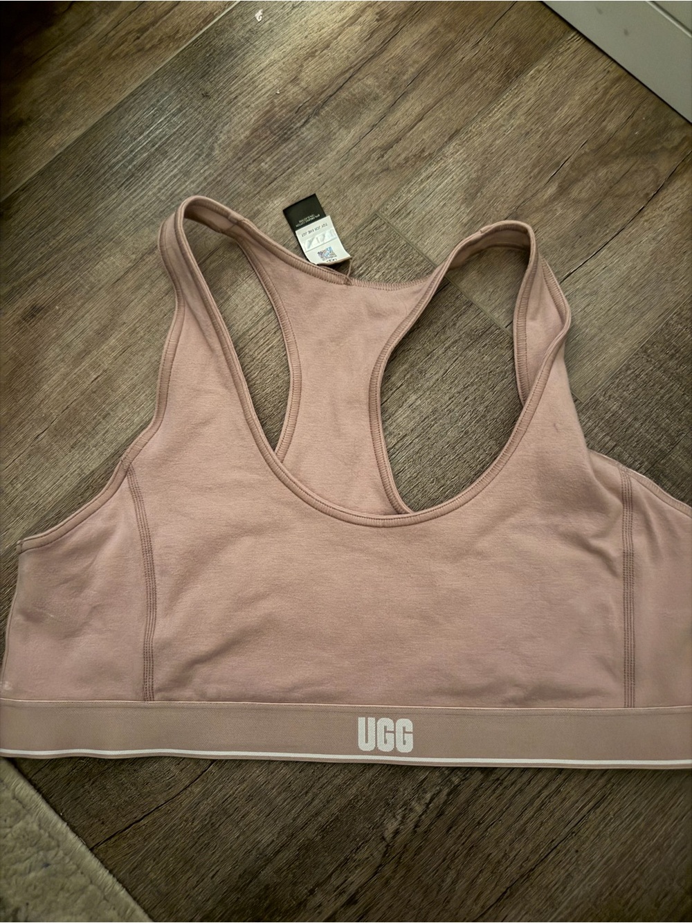 UGG Blush Rose Racerback Sports Bra with Logo Band